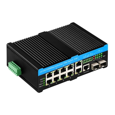 90w Managed DC48v Industrial Poe Switch Gigabit Fiber Switch Din Rail For Outdoor