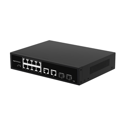 8 Port PoE Gigabit Fiber Switch PoE Watchdog With 4 SFP/RJ45 Uplink Ports 120W