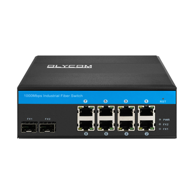 10/100/1000Mbps Managed Industrial POE Fiber Switch 9.6KB Jumbo Frame