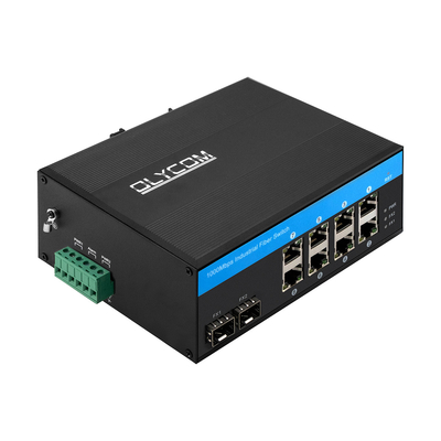 10/100/1000Mbps Managed Industrial POE Fiber Switch 9.6KB Jumbo Frame