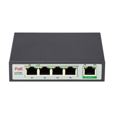 4 Port Gigabit PoE Extender Commercial Grade 60W PD Uplink For PoE IP Cameras