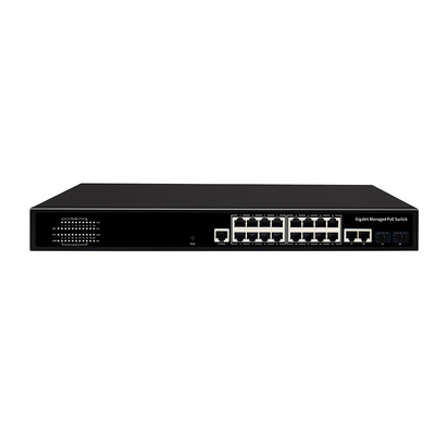 16 Port Gigabit Managed PoE Switch Commercial Rack Type 300W With 4 Uplink Ports
