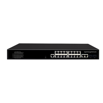 16-Port Gigabit Managed PoE Switch With 300W Power 2 SFP/RJ45 Combo Uplink AC Input
