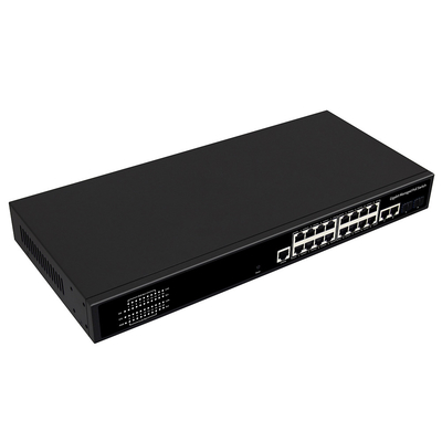 16 Port Gigabit Managed PoE Switch Commercial 1U Rack 300W With 2 SFP/RJ45 Uplink