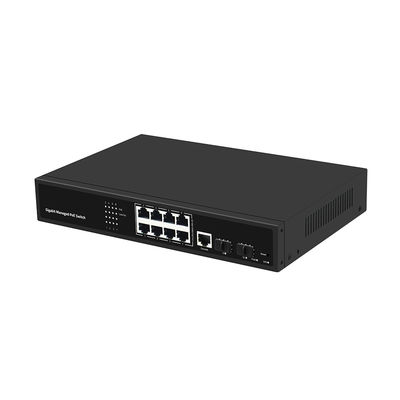 8 Port PoE VLAN Managed Switch Gigabit Fiber Ethernet Realtek Chip 120W Budget AC Input