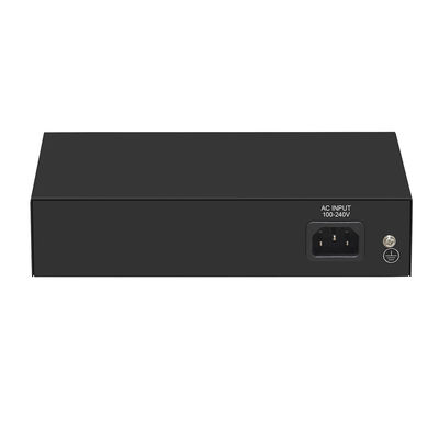 Fast Ethernet CCTV PoE Switch 4 Port With 2 Copper Uplink 55W Power Budget AC Input