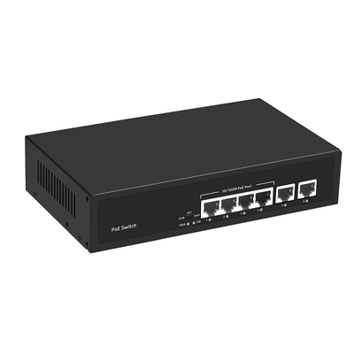 4 Port Fast Ethernet CCTV Poe Switch With 2 Copper Uplink 55W Power Budget AC Input