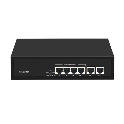 4 Port Fast Ethernet CCTV Poe Switch With 2 Copper Uplink 55W Power Budget AC Input