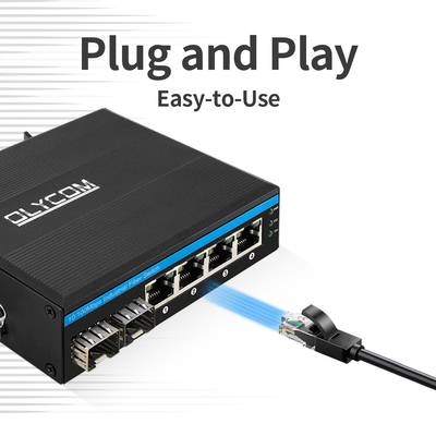 Industrial Unmanaged POE Switch 4 Port 100Mbps SFP Fiber Network 15.4W/30W Standard