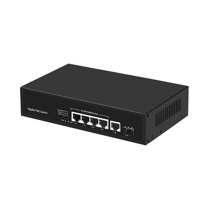 4 Port Gigabit Fiber Switch PoE Af/At 60W With 1 SFP/Copper Uplink Commercial Grade CE
