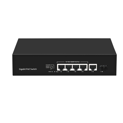 4 Port PoE Af/At Gigabit Fiber Switch With 1 SFP/Copper Uplink Commercial Grade 60W