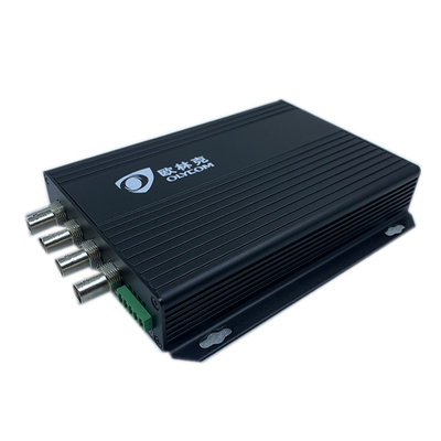 4 Channel Optical Fiber Video Converter Single Mode Simplex 20km FC With Reverse Data