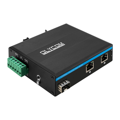 3 Port Gigabit Fiber Optic Media Converter 2KM-120KM 12v 24v Industrial Switch With SFP