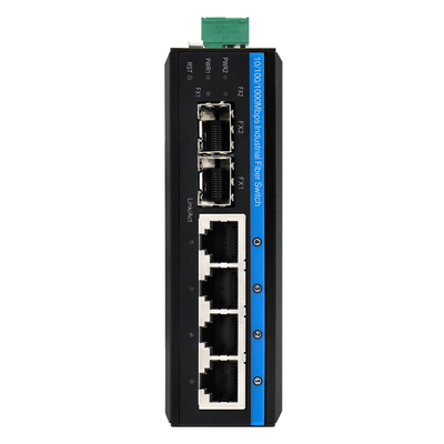 6 Port Gigabit Managed Industrial POE Switch DC 48V Input 4 RJ45+2 SFP With Din-Rail