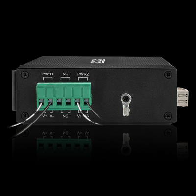 2 Port Industrial Network Switch Dual Power 100/1000M Fiber Switch Din Rail Mounted