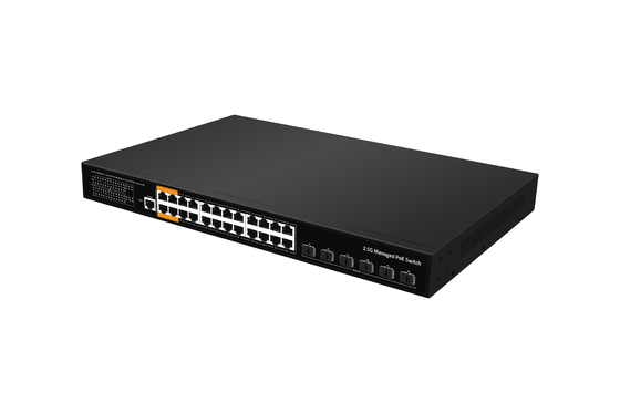 Factory OEM/ODM L3 Managed Ethernet POE Switch With 24*10/100/2500mbps+6* 10Gb SFP+