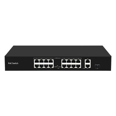 16 Port PoE Switch 250-Meter PoE Distance 10/100M Support VLAN Mode 300W Budget CE