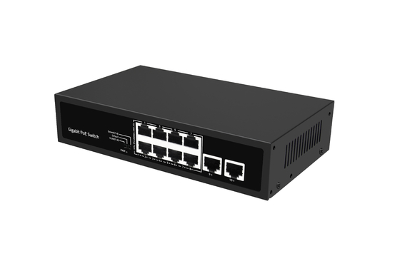 Network Unmanaged 10 Ports Gigabit Desktop POE Switch With 8 Port Poe AC100-240V