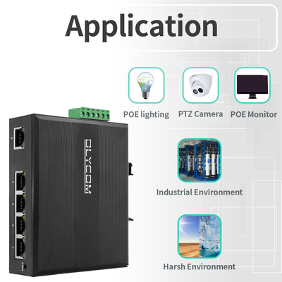 Unmanaged Poe Switch 5 Port Industrial Din Rail Poe Switch Poe Passthrough Switch