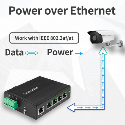 Unmanaged Poe Switch 5 Port Industrial Din Rail Poe Switch Poe Passthrough Switch