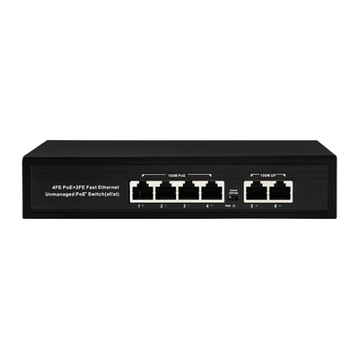 OEM ODM Fast Ethernet 10/100mbps 4 Port Poe Switch With 2 Uplink Port Network Switch