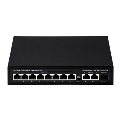 8 Port POE Switch with 120W Power and 250m Transmission for CCTV - Unmanaged Fiber Optic POE Switch