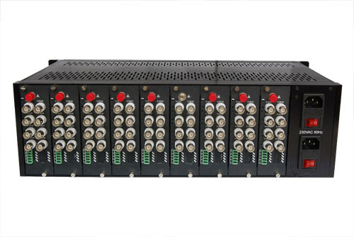 19" 3U 18slots Chassis Video Data Fiber Converter Rack Mount Chassis Dual Power Supply