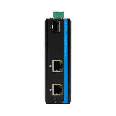 Mini Industrial Unmanaged POE Switch Fiber Media Converter with 2 RJ45 Ports and SFP Fiber Port for CCTV Security System