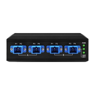 4 Channel Industrial Optical Bypass Switch D2X2B Din Rail DC24V Input SM/MM For Power Failure