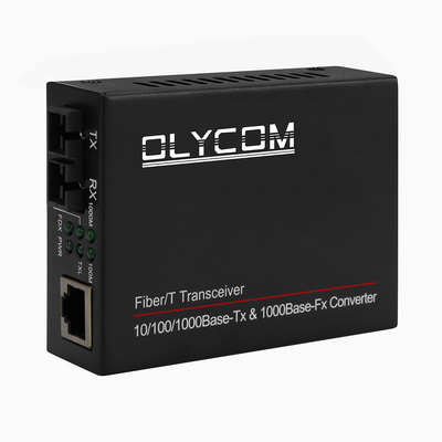 OEM ODM 10/100/1000M gigabit Dual Fiber Single Mode SC Connector 60KM Fiber Media Converter