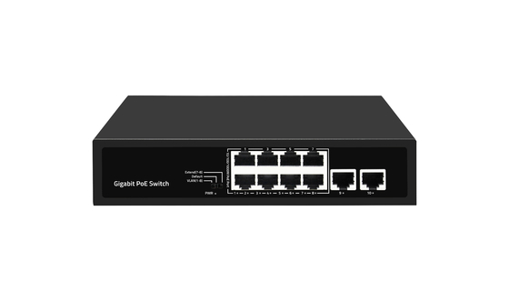 8 Port Full Gigabit PoE Network Switch Support Vlan PoE Extension 120W Budget