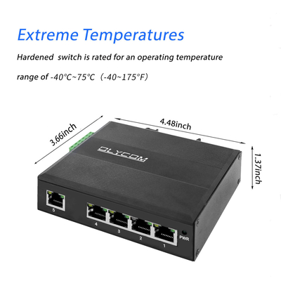 4 Port POE Voltage Booster DC12-48V Input For Solar Power With 1 Uplink Network Port Switch