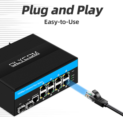 10port Gigabit 10/100/1000mbps L2 Managed POE Switch With 2 Sfp Din-rail DC48V input
