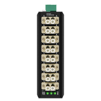 OM-FBS-44-MLC MULTIMODE OPTICAL BYPASS MODULE 8 PORT LC CONNECTOR DIN MOUNTED 12V 24V