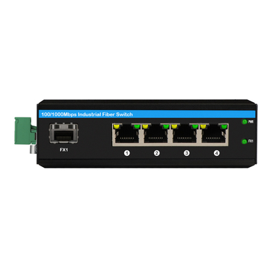 4 Port Industrial PoE Switch Gigabit Unmanaged Network 120W Budget Din Rail Active PoE