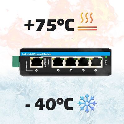 Solar Powered Industrial PoE Switch 5-Port Gigabit Unmanaged with Built-in Voltage Booster for CCTV and Outdoor Networks