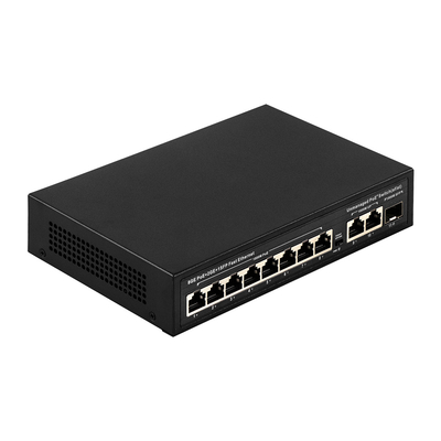 120W Unmanaged POE Switch 8 PoE 10/100/1000Mbps + 2 LAN 10/100/1000Mbps + 1SFP 100/1000M