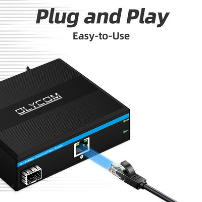 Mini 2 Port 10/100mpbs Industrial Fiber Media Converter With 1RJ45+1SFP LC Ethernet Switch For Outdoor Use