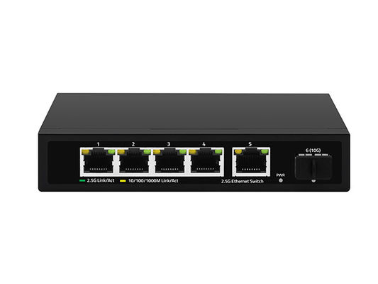 5 Port 2.5G Ethernet Switch 10G Fiber Uplink Unmanaged Auto-Sensing Network Speed CE