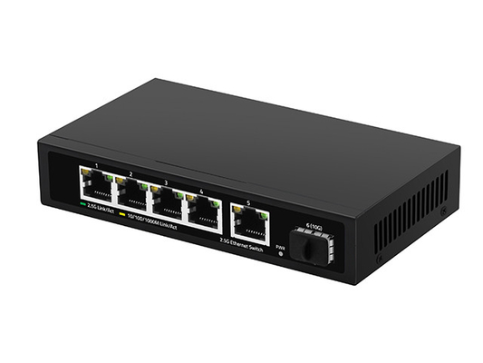 5 Port 2.5G Ethernet Switch 10G Fiber Uplink Unmanaged Auto-Sensing Network Speed