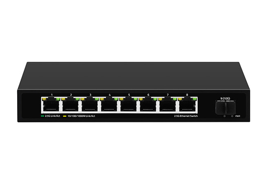 8 Port 2.5G Network Switch Unmanaged 10G Fiber DC12V Input Fanless Auto-Adaptive Speed