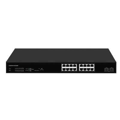 16 Port 2.5G Ethernet Switch With 10G Fiber Uplink Unmanaged Fanless AC Powered