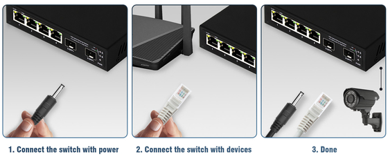 6 Port 10g Fiber Ethernet Switch 4* 2.5G RJ45 + 2* 10G SFP+ Support OEM/ODM