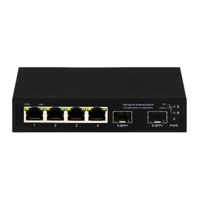 6 Port 10g Fiber Ethernet Switch 4* 2.5G RJ45 + 2* 10G SFP+ Support OEM/ODM