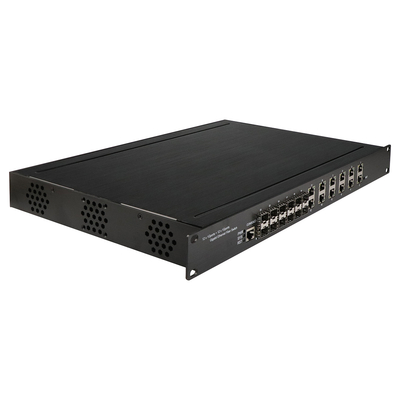 1U Rack Gigabit 24 Port Managed Ethernet Poe Switch With 12 RJ45+12 SFP AC100-240V Input Industrial Switch