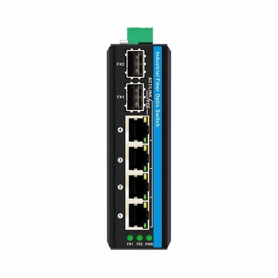 Mini 6 Port Gigiabit Ethernet Switch Poe Switch Din Rail 2 Sfp+ 4 RJ45 DC48-52V Dual Power Input