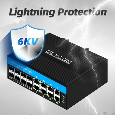 16 Port Gigabit Poe Switch Support Af/at/bt Din-rail Ethernet Switch For CCTV System