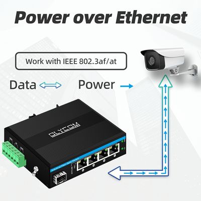 5 Port Gigabit Outdoor Poe Switch Mini Industrial Fiber Switch IP40 Din Rail Switch