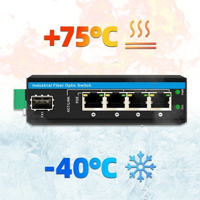 5 Port Gigiabit Outdoor Poe Switch Mini Industrial Fiber Switch IP40 Din Rail Switch