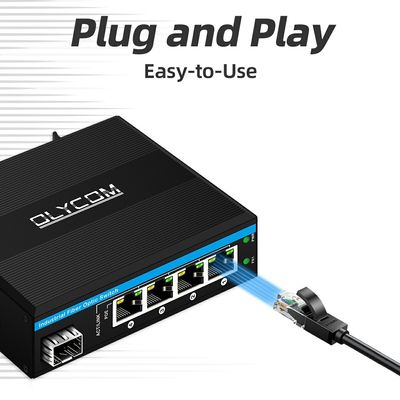 5 Port Gigabit Outdoor Poe Switch Mini Industrial Fiber Switch IP40 Din Rail Switch